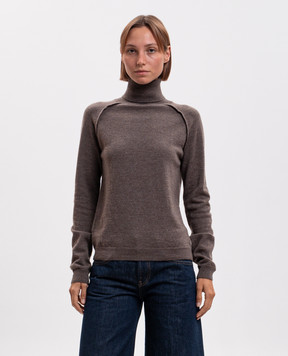 Dondup Brown wool and cashmere turtleneck DT450M01038D002