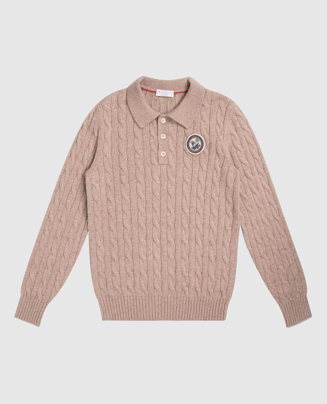

Children's brown cashmere polo shirt Brunello Cucinelli