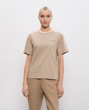 Mackage Beige T-shirt with textured logo TEEWNV