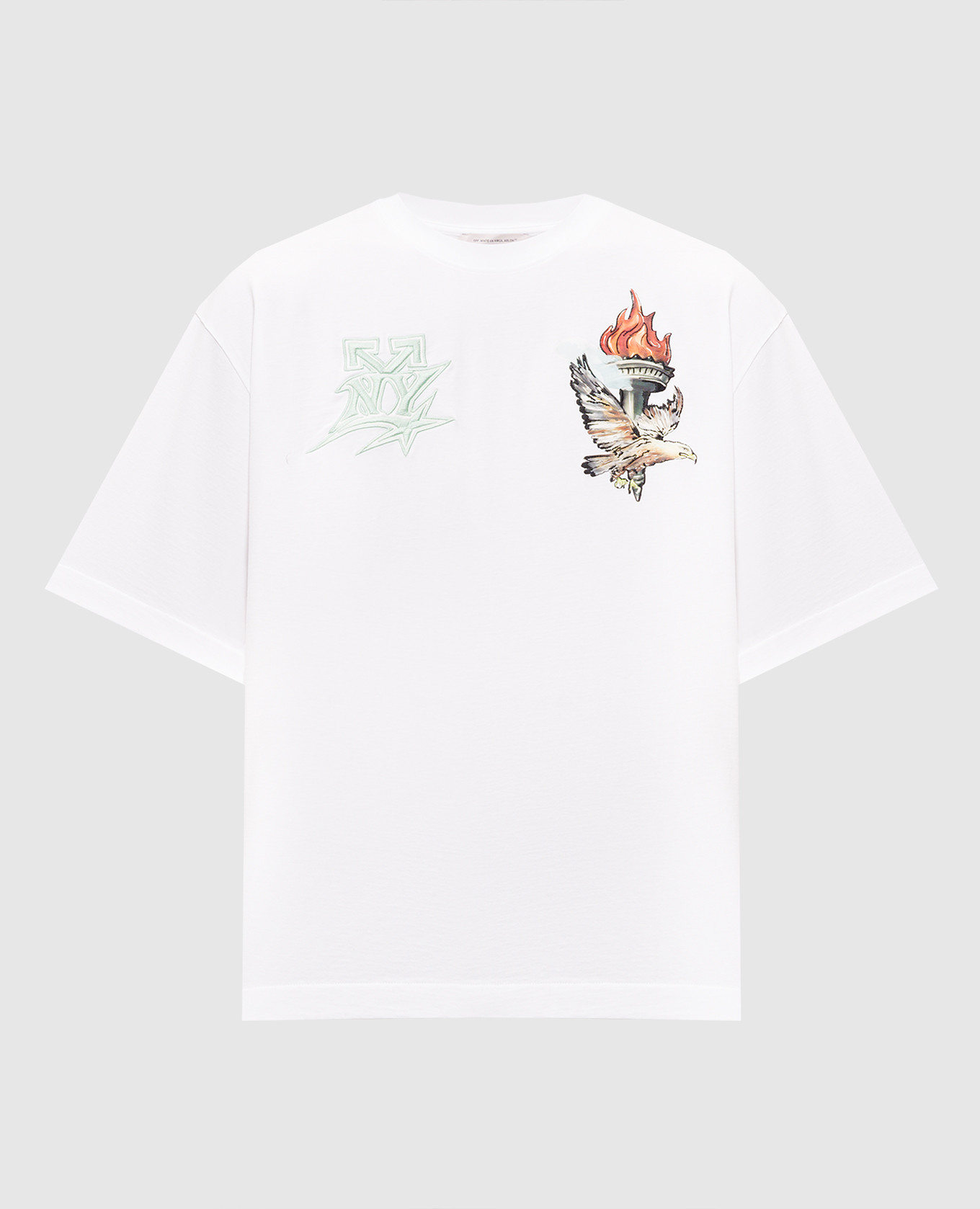 

Show NYL white T-shirt with print and embroidery Off-White