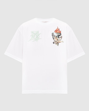 Off-White Show NYL white T-shirt with print and embroidery 44MAA120Z26J004