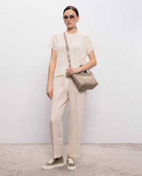 Peserico Beige top with linen M99151F1209386