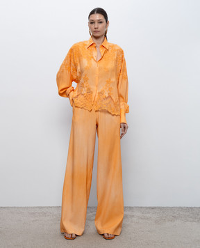 Ermanno Scervino Orange blouse with lace D482K743APEMY