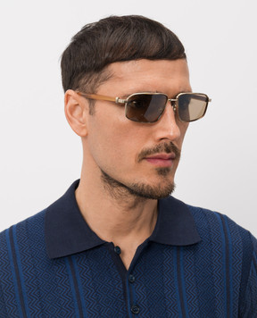 Brunello Cucinelli Jarama gold sunglasses MOCPATTS09