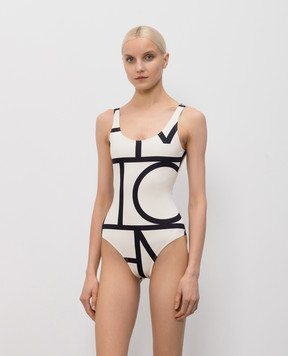 Toteme Ivory monogram print swimsuit 223842795
