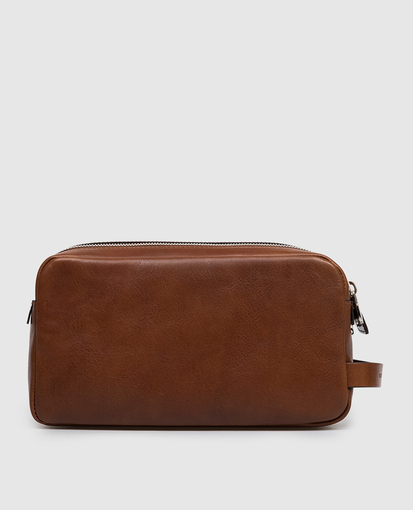 

Brown leather toiletry bag with embossed logo Brunello Cucinelli