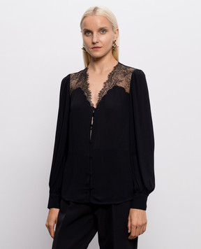 Twinset Black blouse with lace 262TP2481