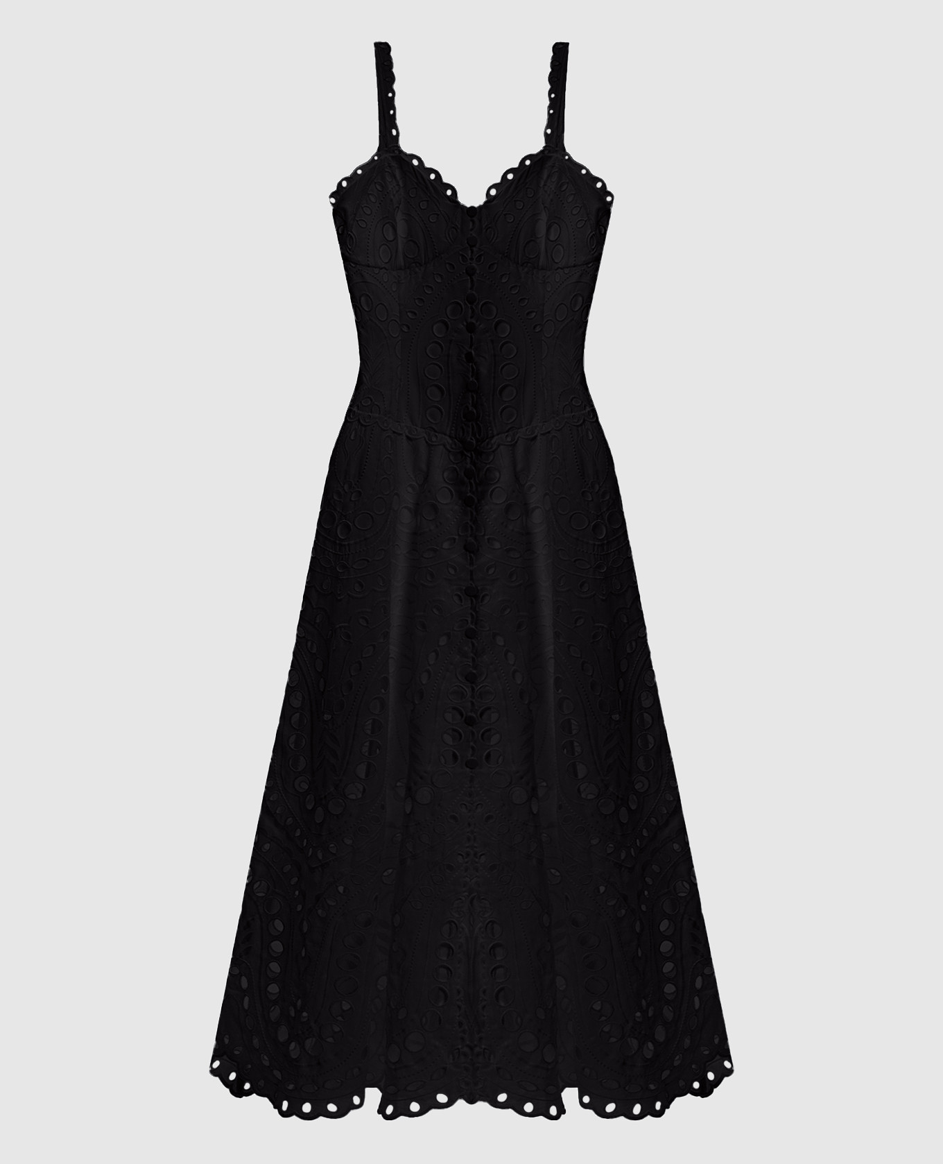 Solace black midi dress with embroidery