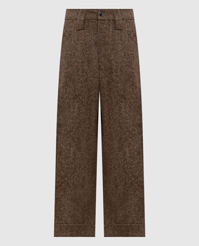 Brunello Cucinelli Brown wool trousers with lapels MD002P9353