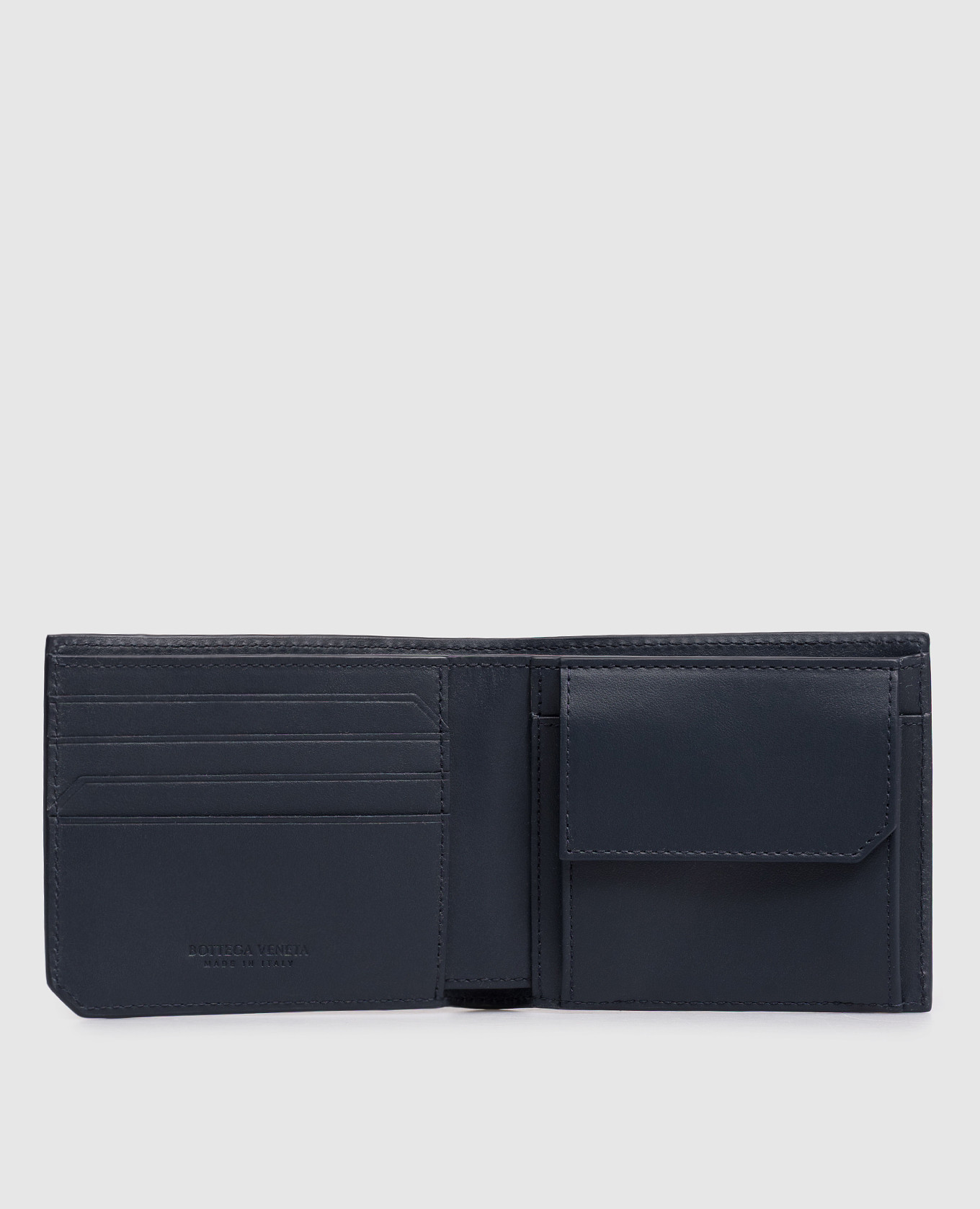 Blue Intrecciato Piccolo leather wallet Bottega Veneta 3