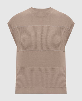 Peserico Brown top with linen S99138F0709056
