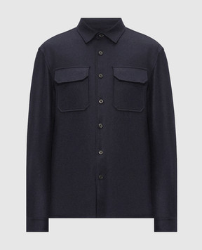 CAPOBIANCO Blue wool shirt 21M502FA00