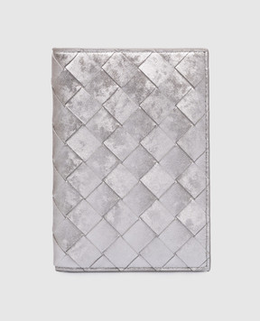 Bottega Veneta Silver passport cover Intrecciato lamina 749954V5XF1