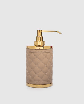 Giobagnara Brown leather soap dispenser Alghero Diamonds BSSDPTGOLDRV105