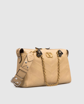 Valentino Beige leather bag Panthea with Swarovski crystals 8W0B0S70UYF