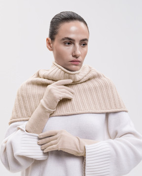 Allude Beige ribbed cashmere buff 26511124