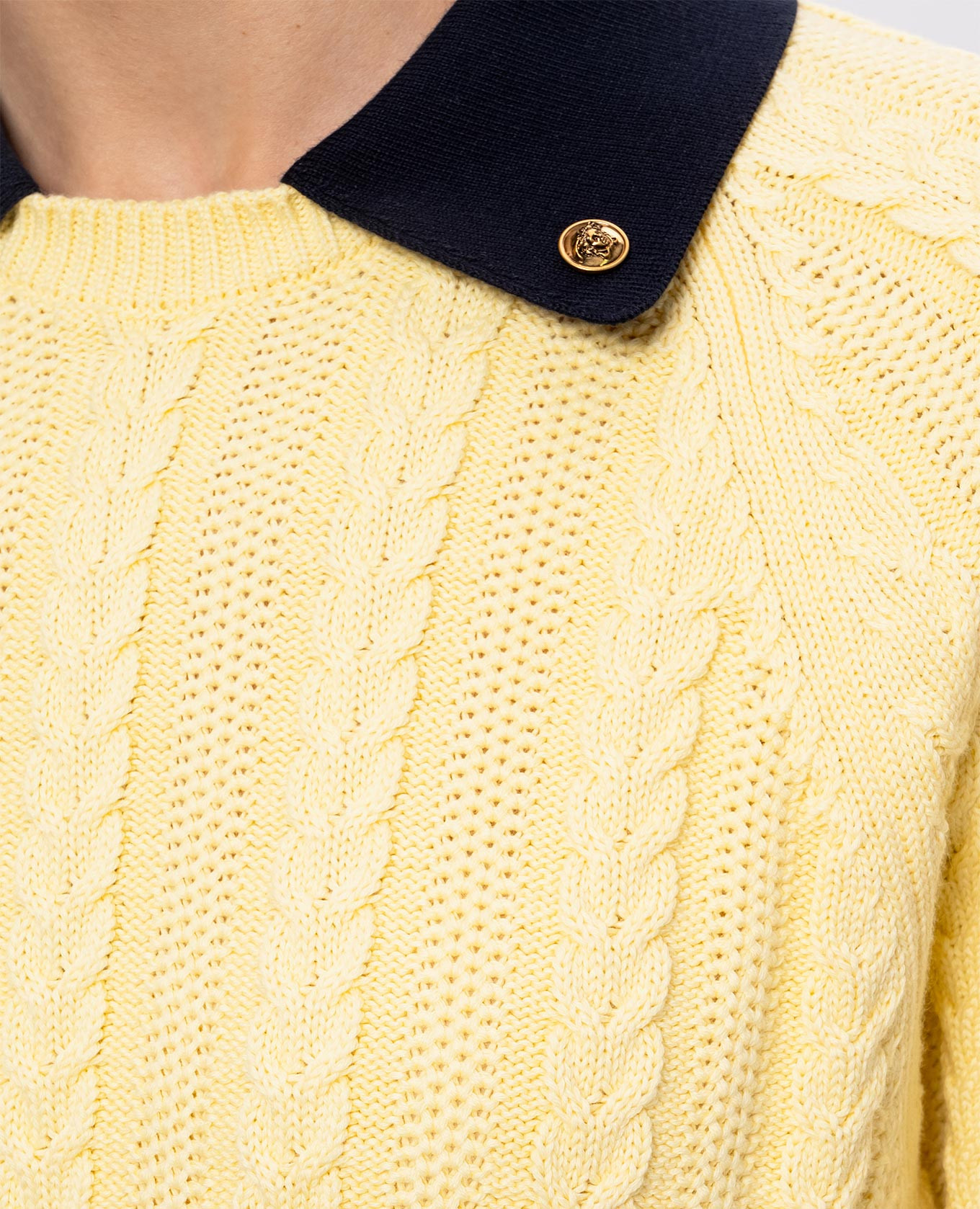 Yellow sweater with polo collar Versace 5