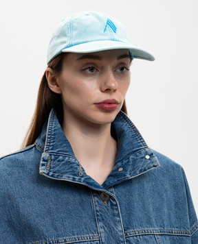 The Attico Blue cap with embroidered emblem 260WAC00041CCC131EM