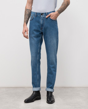 ISAIA Blue jeans with a worn effect PND005DJ125