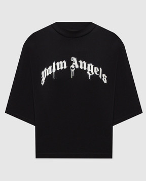 Palm Angels Black t-shirt with logo print PWAA079S26JER004