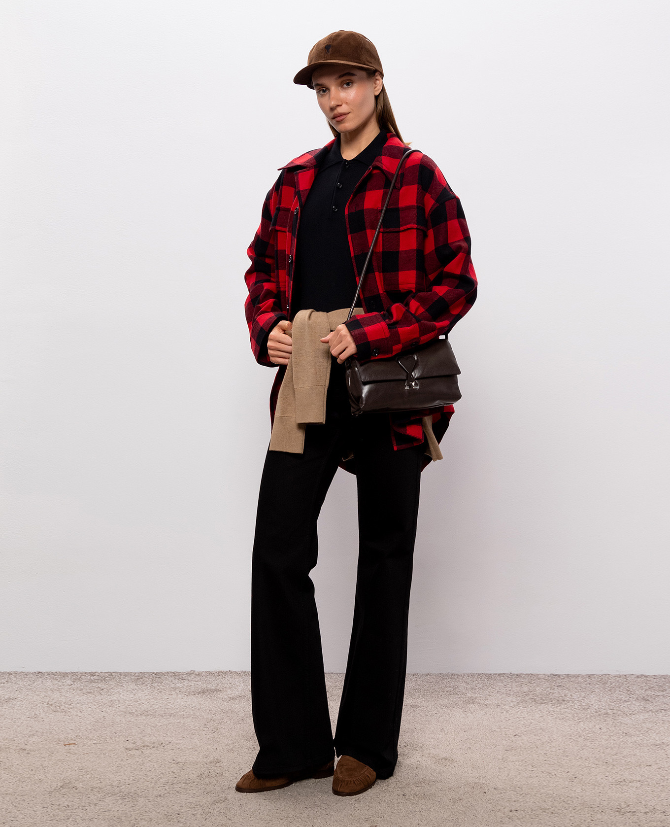 Red wool check shirt Ami Paris 2