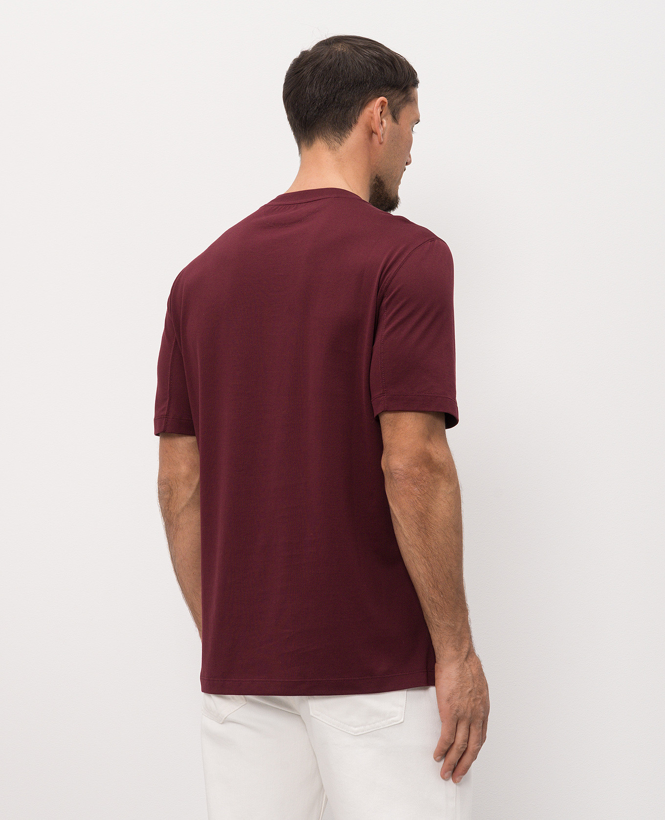 

Burgundy T-shirt with emblem Brunello Cucinelli