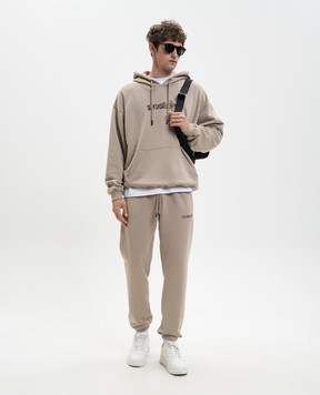 Off-White Beige hoodie with Heraldic Arrow emblem 44MBB085S26F00I