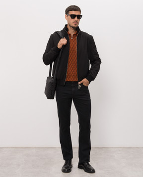 Stefano Ricci Terracotta wool, silk and cashmere patterned jumper KE08021P30E26371
