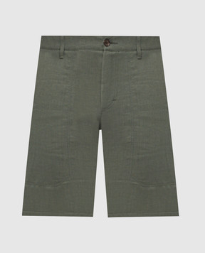 Stefano Ricci Green linen and silk shorts M8T6100060TXFIL