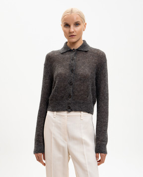 Brunello Cucinelli Gray wool cardigan with lurex MBG775516P