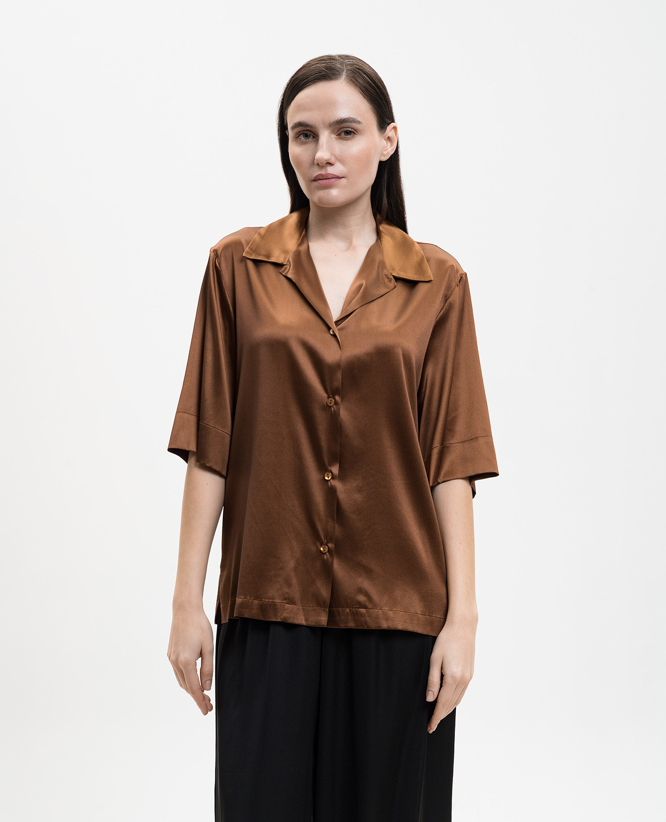 

Brown silk blouse Solotre