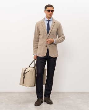 Pini Parma Beige wool and cashmere cardigan JAMAGLBR
