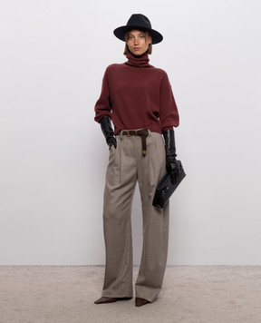 Brunello Cucinelli Burgundy sweater made of wool, cashmere and silk M16129313P