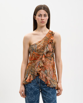 Etro One-shoulder silk top WRJA016699SA1R9