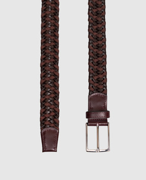ISAIA Brown combination braided belt FB0074PLF65