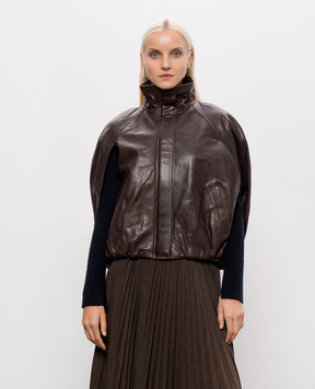 Simkhai Jada brown leather cape jacket 5266070NO