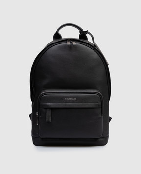 Trussardi Black leather backpack with logo Z586E006413NMBZ01L33