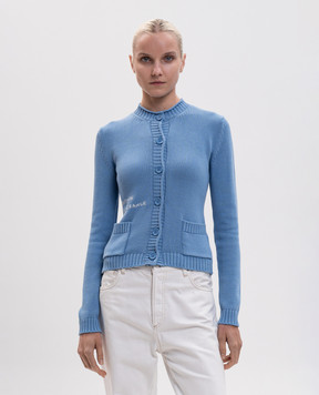 Max & Co Blue cardigan with embroidered inscription MCOURLO