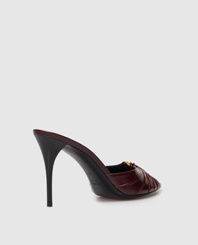 Saint Laurent BABYLONE burgundy leather mules 799606AAEHF