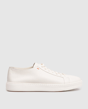 Santoni White leather sneakers with logo MBCD21430BARCMMD