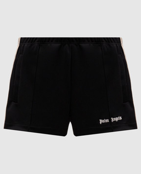 Palm Angels Black shorts with stripes PWCL005S26FAB001