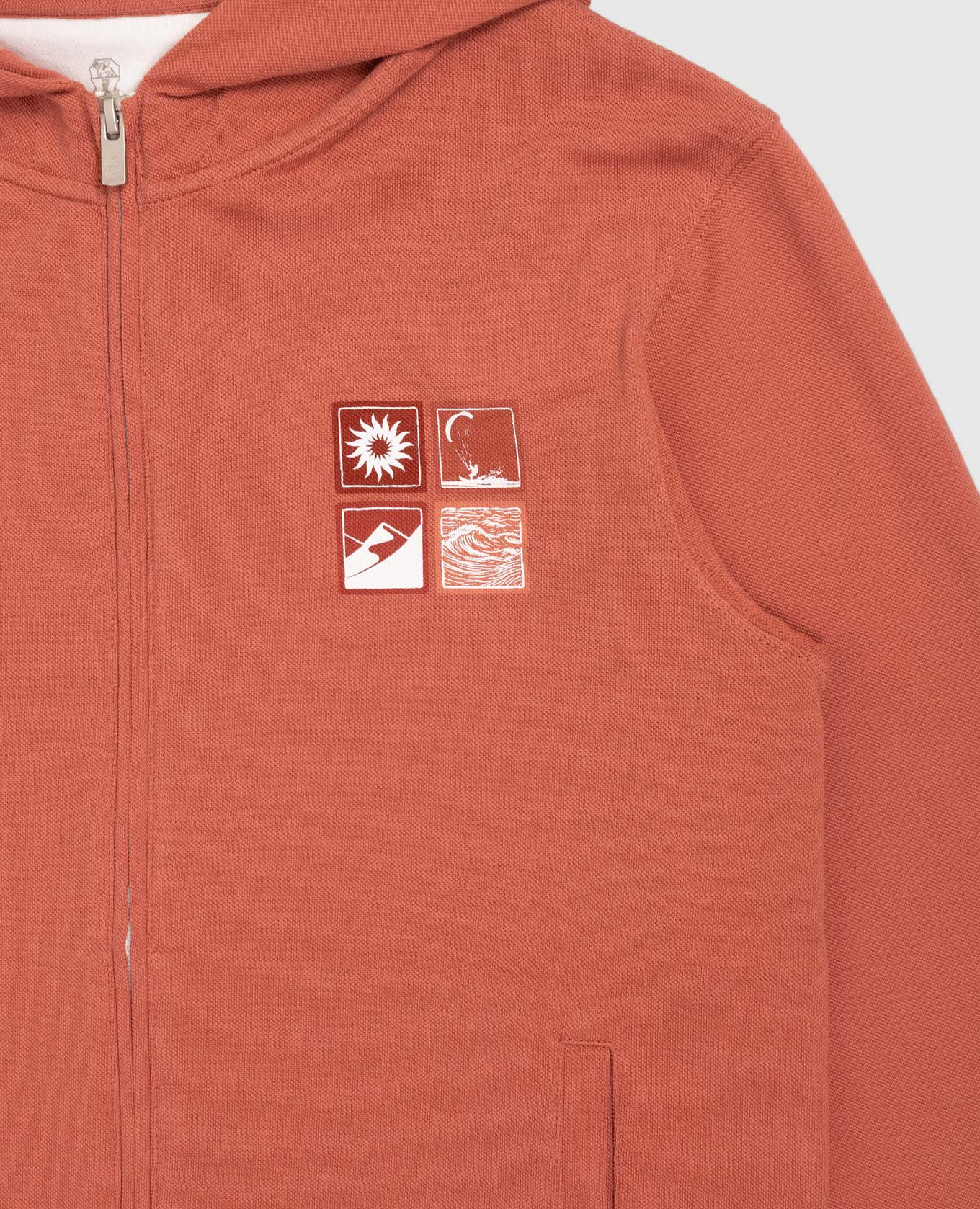 Children's orange sports jacket with branded print Brunello Cucinelli 3