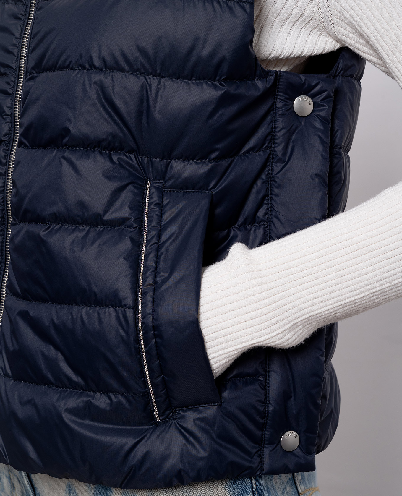 Blue down vest with monil chain Peserico 5