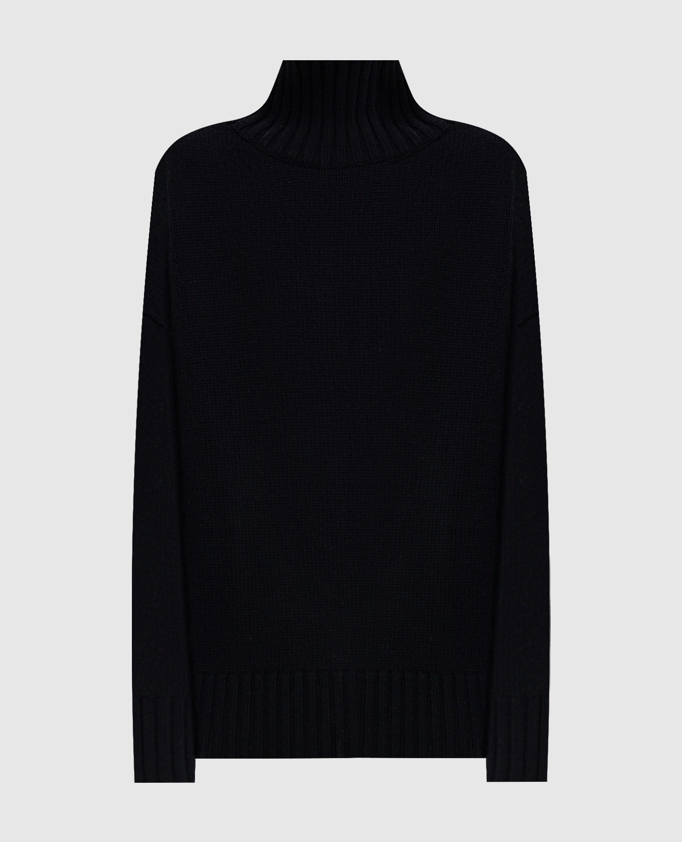 Black wool and cashmere sweater