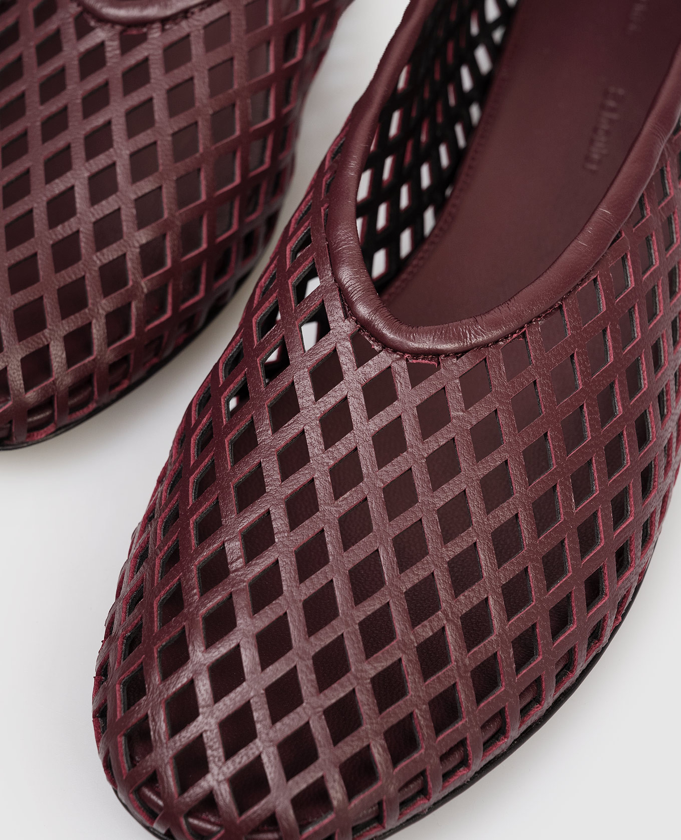 Burgundy leather Tee ballet flats with perforations PROENZA SCHOULER 5