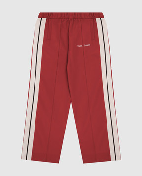 Palm Angels Children's red pants with branded ribbon F6PAJGPA166