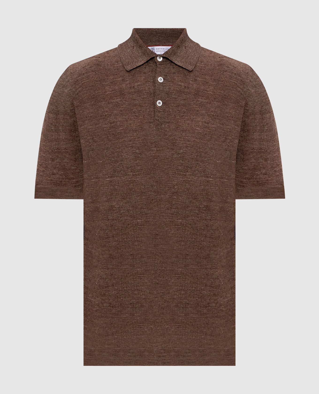 Brown polo with linen