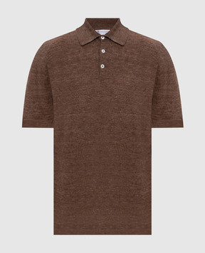 Brunello Cucinelli Brown polo with linen M2L00315