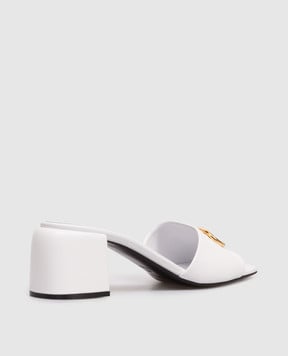 Sergio Rossi Surge white leather mules with textured monogram B11370MMVN13