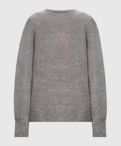 Gray sweater with sequins